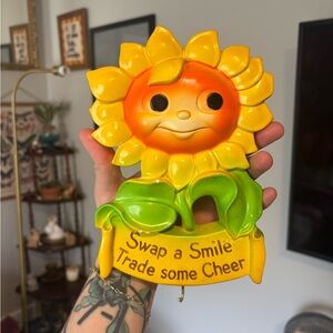 Vintage 1973 Miller Studio anthropomorphic sunflower wall plaque